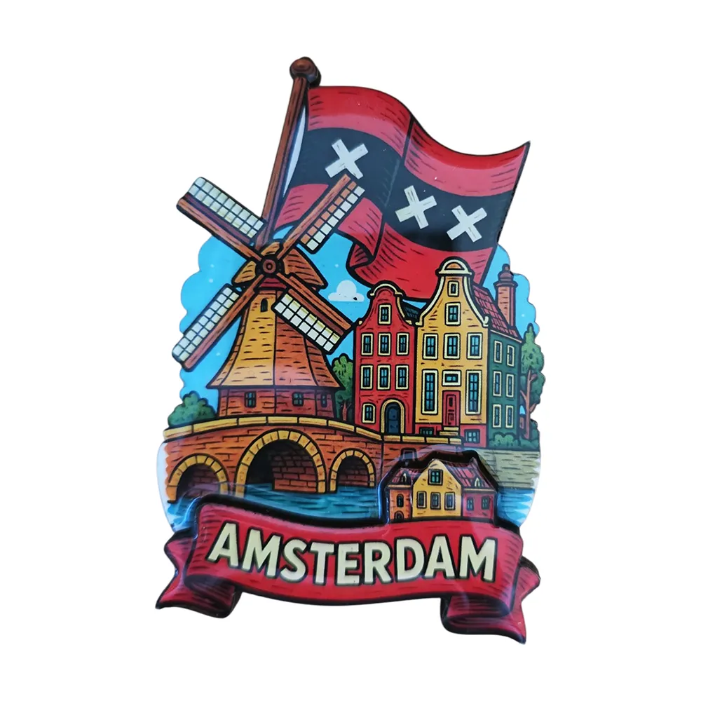 Sticker Vlag Praag 8 x 5 cm Sticker Vlag Vlag